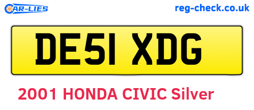 DE51XDG are the vehicle registration plates.