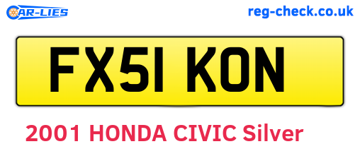 FX51KON are the vehicle registration plates.
