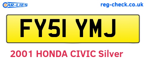FY51YMJ are the vehicle registration plates.