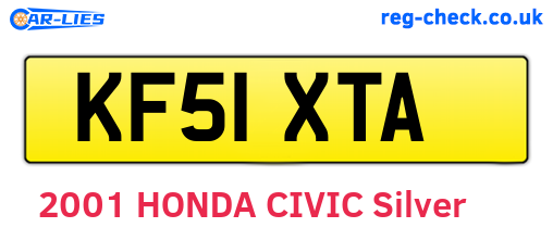 KF51XTA are the vehicle registration plates.