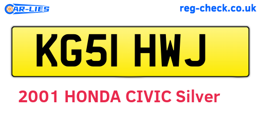 KG51HWJ are the vehicle registration plates.