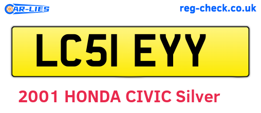 LC51EYY are the vehicle registration plates.