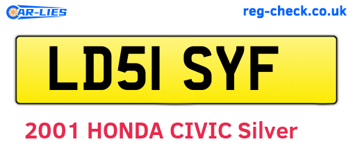 LD51SYF are the vehicle registration plates.