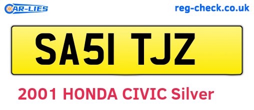 SA51TJZ are the vehicle registration plates.