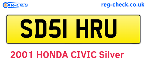 SD51HRU are the vehicle registration plates.