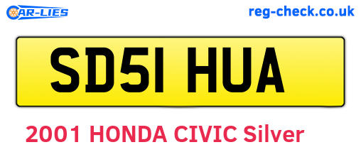 SD51HUA are the vehicle registration plates.