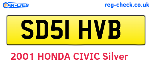 SD51HVB are the vehicle registration plates.