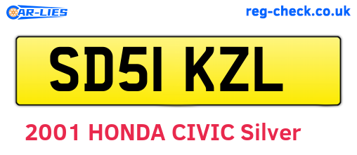 SD51KZL are the vehicle registration plates.