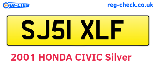 SJ51XLF are the vehicle registration plates.