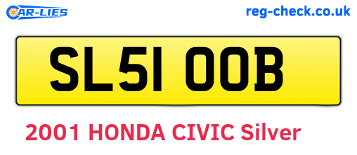 SL51OOB are the vehicle registration plates.