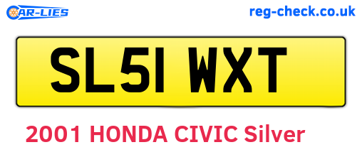 SL51WXT are the vehicle registration plates.