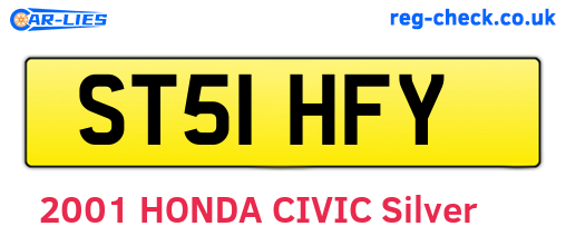 ST51HFY are the vehicle registration plates.
