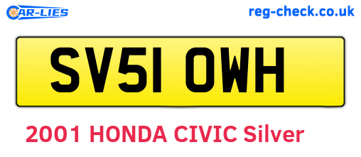 SV51OWH are the vehicle registration plates.
