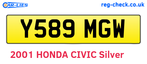 Y589MGW are the vehicle registration plates.