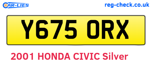 Y675ORX are the vehicle registration plates.