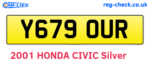 Y679OUR are the vehicle registration plates.
