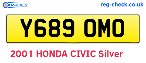 Y689OMO are the vehicle registration plates.