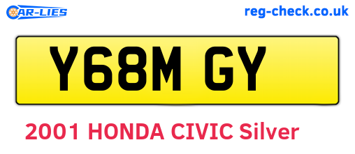 Y68MGY are the vehicle registration plates.