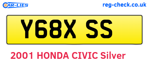 Y68XSS are the vehicle registration plates.