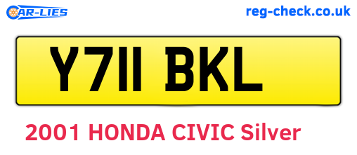Y711BKL are the vehicle registration plates.