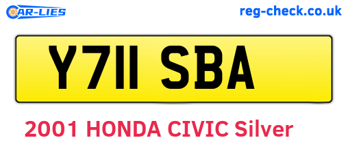 Y711SBA are the vehicle registration plates.