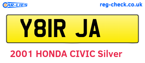 Y81RJA are the vehicle registration plates.