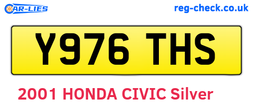 Y976THS are the vehicle registration plates.