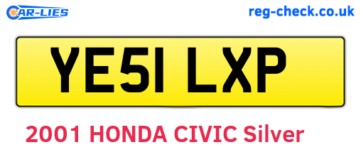 YE51LXP are the vehicle registration plates.