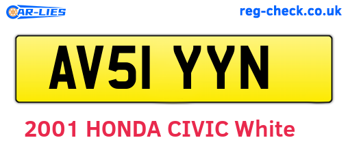 AV51YYN are the vehicle registration plates.