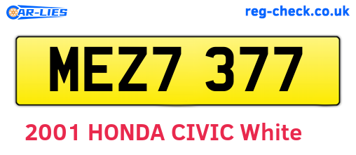 MEZ7377 are the vehicle registration plates.