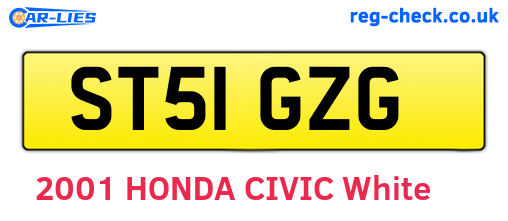 ST51GZG are the vehicle registration plates.