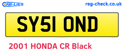 SY51OND are the vehicle registration plates.