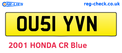 OU51YVN are the vehicle registration plates.
