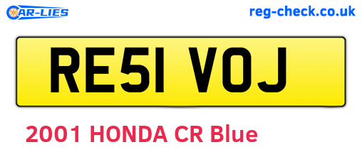 RE51VOJ are the vehicle registration plates.