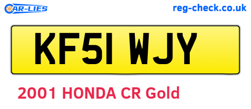 KF51WJY are the vehicle registration plates.