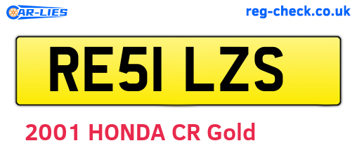 RE51LZS are the vehicle registration plates.