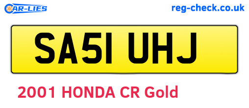 SA51UHJ are the vehicle registration plates.