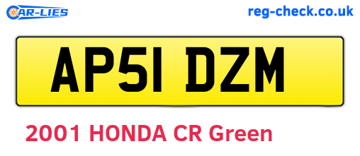 AP51DZM are the vehicle registration plates.
