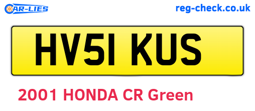 HV51KUS are the vehicle registration plates.