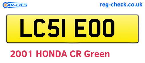 LC51EOO are the vehicle registration plates.