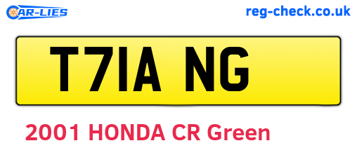 T71ANG are the vehicle registration plates.
