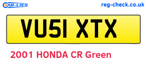 VU51XTX are the vehicle registration plates.