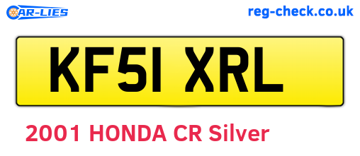 KF51XRL are the vehicle registration plates.