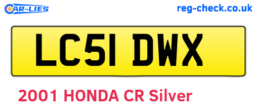 LC51DWX are the vehicle registration plates.