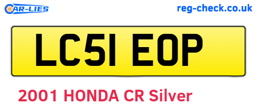 LC51EOP are the vehicle registration plates.