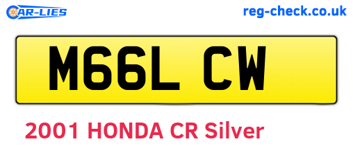 M66LCW are the vehicle registration plates.