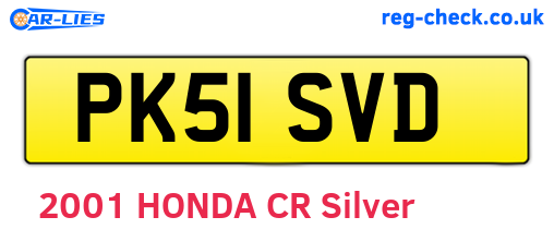 PK51SVD are the vehicle registration plates.