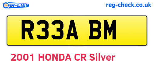 R33ABM are the vehicle registration plates.