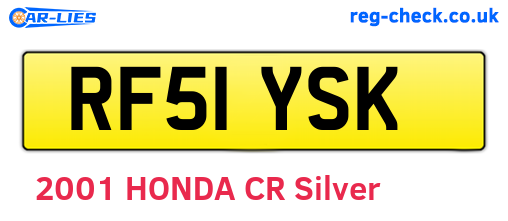 RF51YSK are the vehicle registration plates.