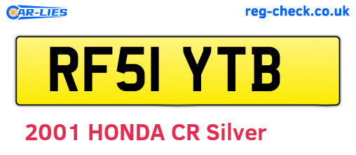 RF51YTB are the vehicle registration plates.